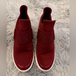 DKNY Bold Red Slip-On Sneakers